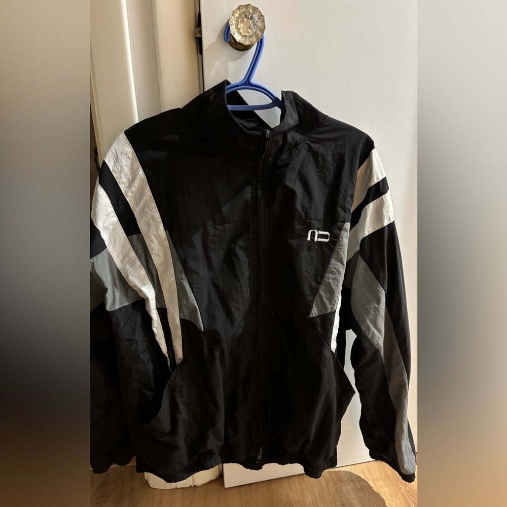 Black and White Windbreaker 90s style